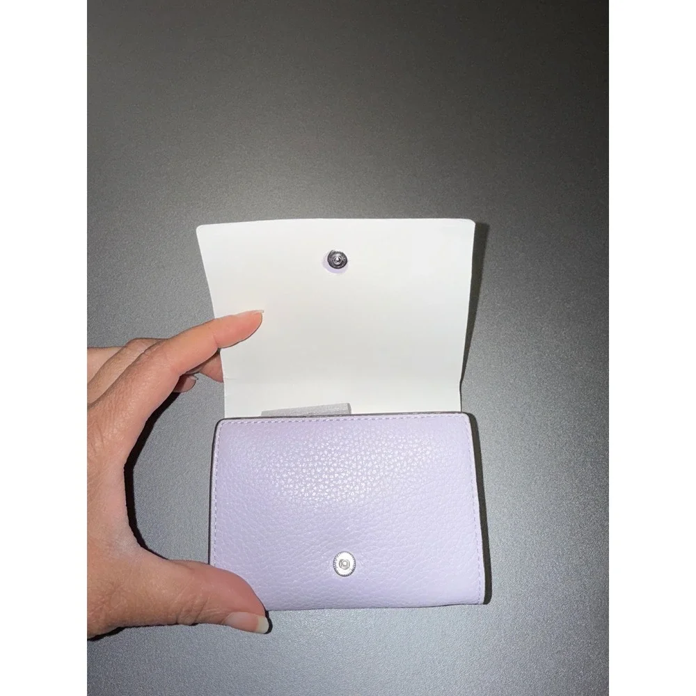 Kate Spade Kayla Pebbled Leather Small L-Zip Bifold Wallet Light Froz KK056 - Picture 6 of 9